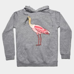 Roseate spoonbill bird cartoon illustration Hoodie